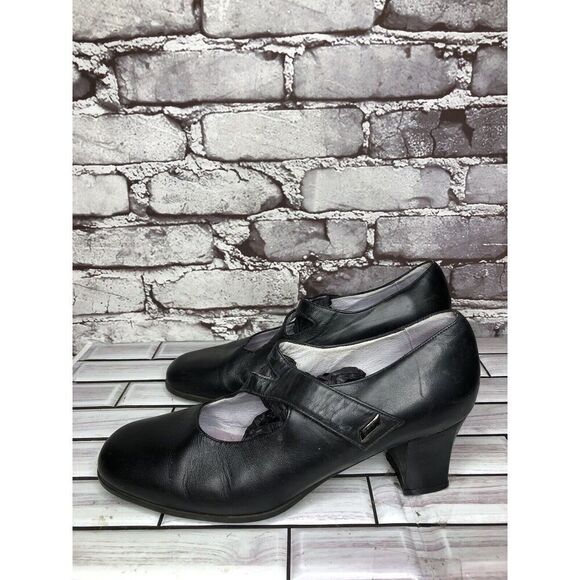 BeautiFeel Black Leather MaryJane Comfort Casual Pump Heels Women’s 39EU/8.5M US - Picture 13 of 16